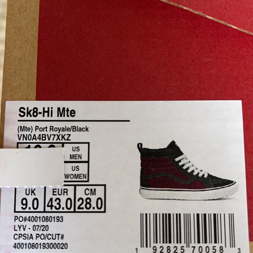 Vans Men’s Sk8-Hi Mte Port Royal/Black Boots Cold Weather Sneakers - Picture 16 of 16